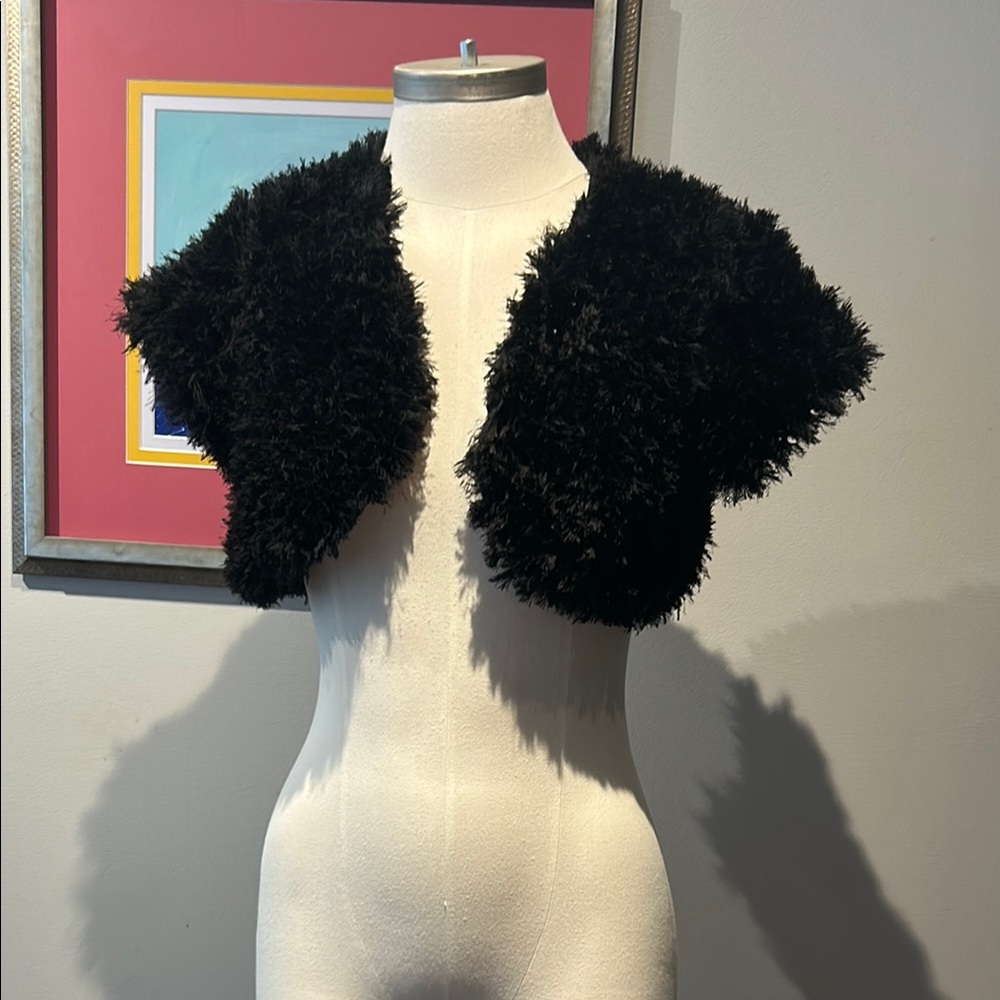Charlotte Russe Black Teddy Jacket Plush Cropped Design
